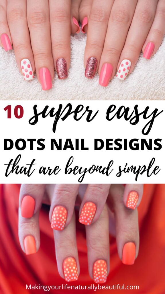 easy polka dots nail art designs