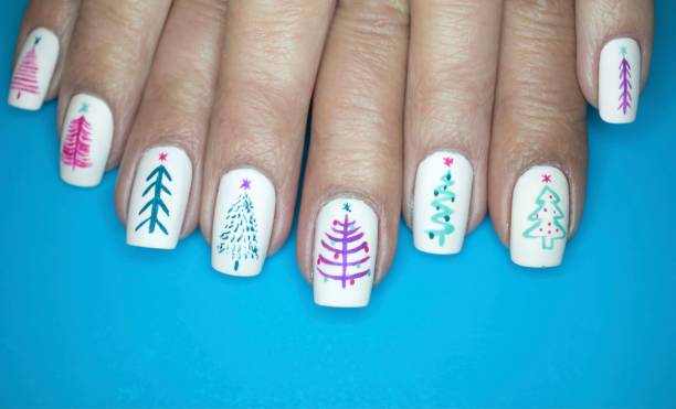 Christmas nails made from Sharpie