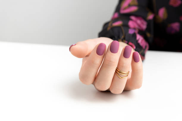 matte purple nails