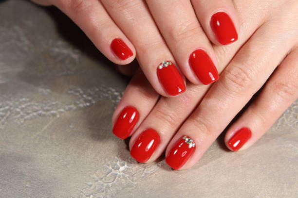 red nail polish art