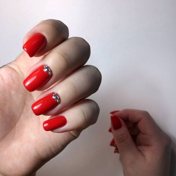 red nails with formal dress