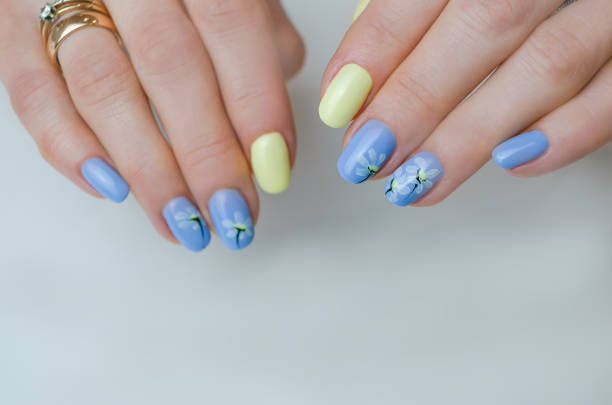 Baby blue summer nails