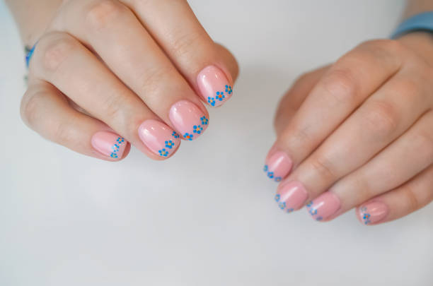 Summer blue nails